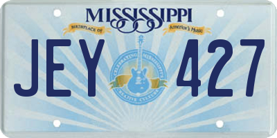 MS license plate JEY427