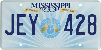 MS license plate JEY428