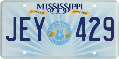 MS license plate JEY429