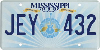 MS license plate JEY432