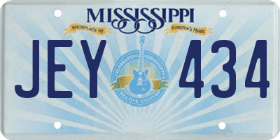 MS license plate JEY434