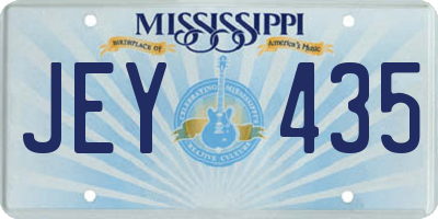 MS license plate JEY435