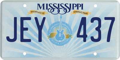 MS license plate JEY437