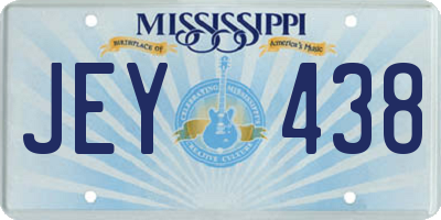 MS license plate JEY438