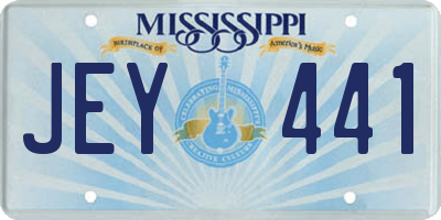 MS license plate JEY441