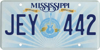 MS license plate JEY442