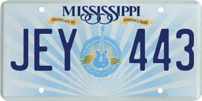 MS license plate JEY443
