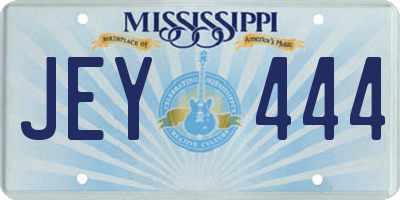 MS license plate JEY444