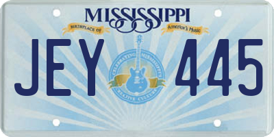 MS license plate JEY445