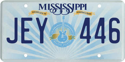 MS license plate JEY446