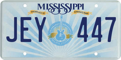 MS license plate JEY447