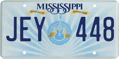 MS license plate JEY448