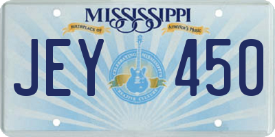 MS license plate JEY450