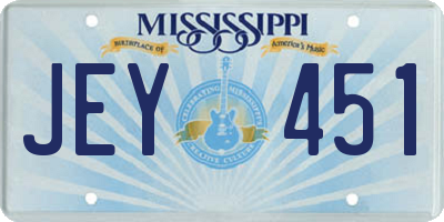 MS license plate JEY451
