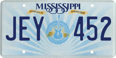 MS license plate JEY452