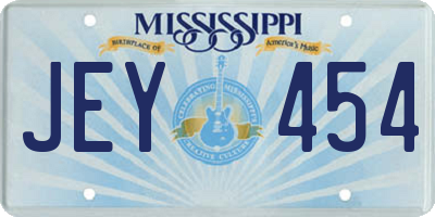 MS license plate JEY454