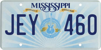 MS license plate JEY460