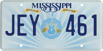 MS license plate JEY461