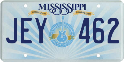 MS license plate JEY462
