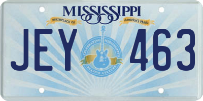 MS license plate JEY463