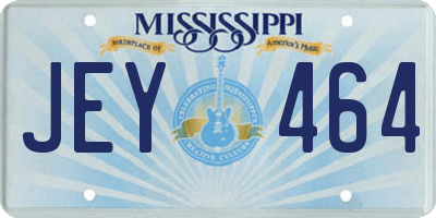 MS license plate JEY464