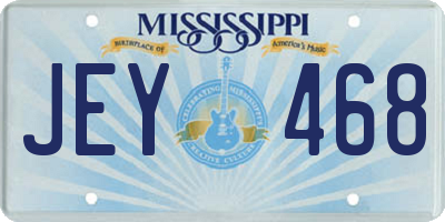 MS license plate JEY468