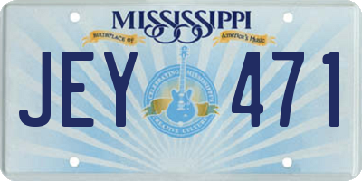MS license plate JEY471