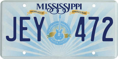 MS license plate JEY472