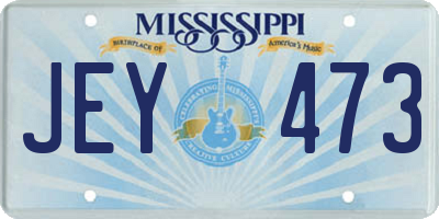 MS license plate JEY473
