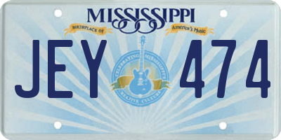 MS license plate JEY474