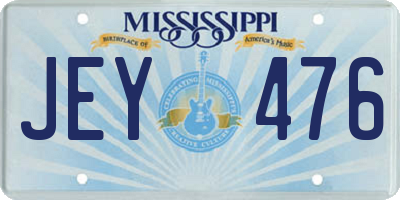 MS license plate JEY476