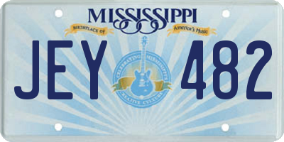 MS license plate JEY482