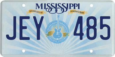 MS license plate JEY485