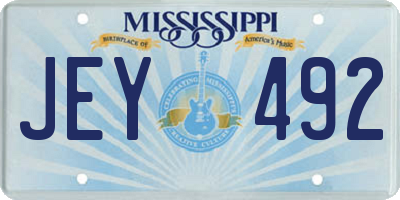 MS license plate JEY492