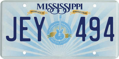 MS license plate JEY494