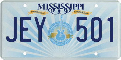 MS license plate JEY501