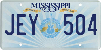 MS license plate JEY504