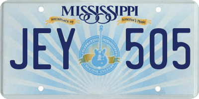 MS license plate JEY505