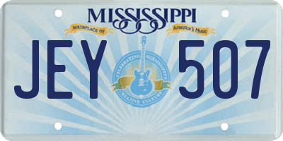 MS license plate JEY507