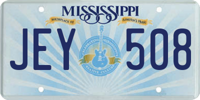 MS license plate JEY508