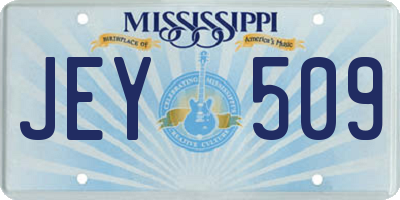MS license plate JEY509