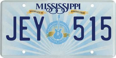 MS license plate JEY515
