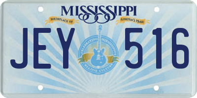 MS license plate JEY516