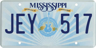 MS license plate JEY517