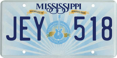 MS license plate JEY518