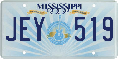 MS license plate JEY519