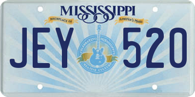 MS license plate JEY520