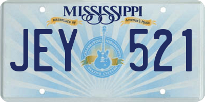 MS license plate JEY521
