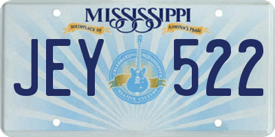 MS license plate JEY522