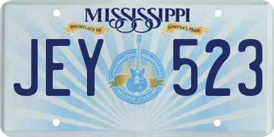 MS license plate JEY523